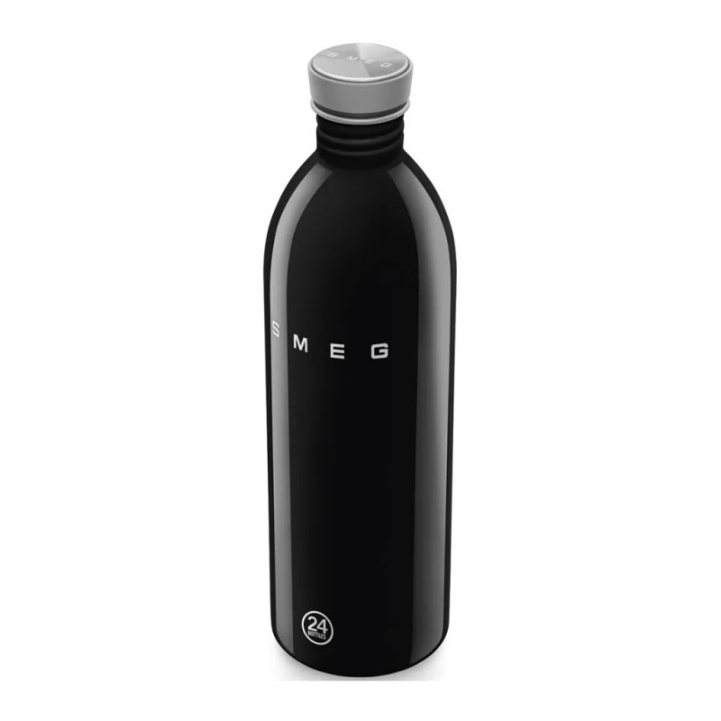 Μπουκάλι Smeg Urban WBF02BL, 1 λίτρο, Αεροστεγές κλείσιμο, Χωρίς BPA, Ανοξείδωτο ατσάλι, Μαύρο