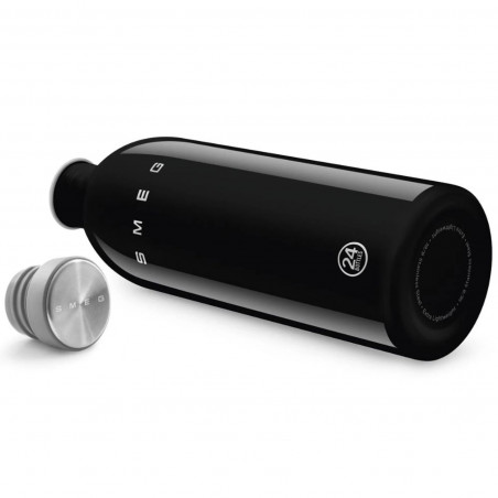 Μπουκάλι Smeg Urban WBF02BL, 1 λίτρο, Αεροστεγές κλείσιμο, Χωρίς BPA, Ανοξείδωτο ατσάλι, Μαύρο