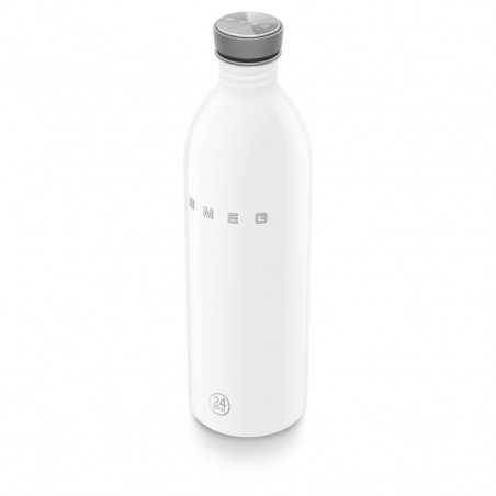 Μπουκάλι Smeg Urban WBF02WH, 1 λίτρο, Αεροστεγές κλείσιμο, Χωρίς BPA, Ανοξείδωτο ατσάλι, Λευκό