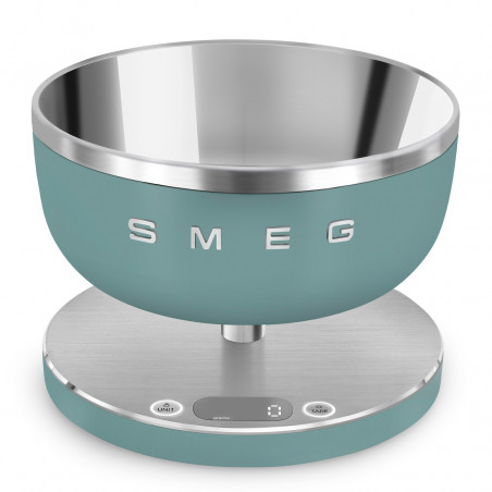 Ζυγός κουζίνας Smeg Collezione KSC01EGMWW, Έως 5 kg/5 l, ΤΑΡΑ, Οθόνη LED, Αντιολισθητική βάση, Αυτονομία έως 36 ώρες, Σμαραγδένιο πράσινο