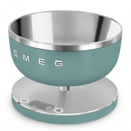 Ζυγός κουζίνας Smeg Collezione KSC01EGMWW, Έως 5 kg/5 l, ΤΑΡΑ, Οθόνη LED, Αντιολισθητική βάση, Αυτονομία έως 36 ώρες, Σμαραγδένιο πράσινο
