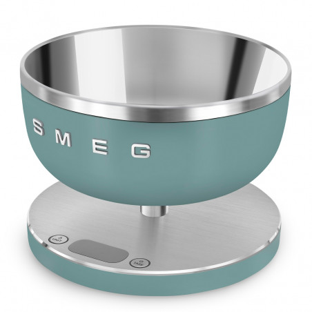 Ζυγός κουζίνας Smeg Collezione KSC01EGMWW, Έως 5 kg/5 l, ΤΑΡΑ, Οθόνη LED, Αντιολισθητική βάση, Αυτονομία έως 36 ώρες, Σμαραγδένιο πράσινο