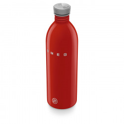 Μπουκάλι Smeg Urban WBF02RD, 1 λίτρο, Αεροστεγές κλείσιμο, Χωρίς BPA, Ανοξείδωτο ατσάλι, Κόκκινο