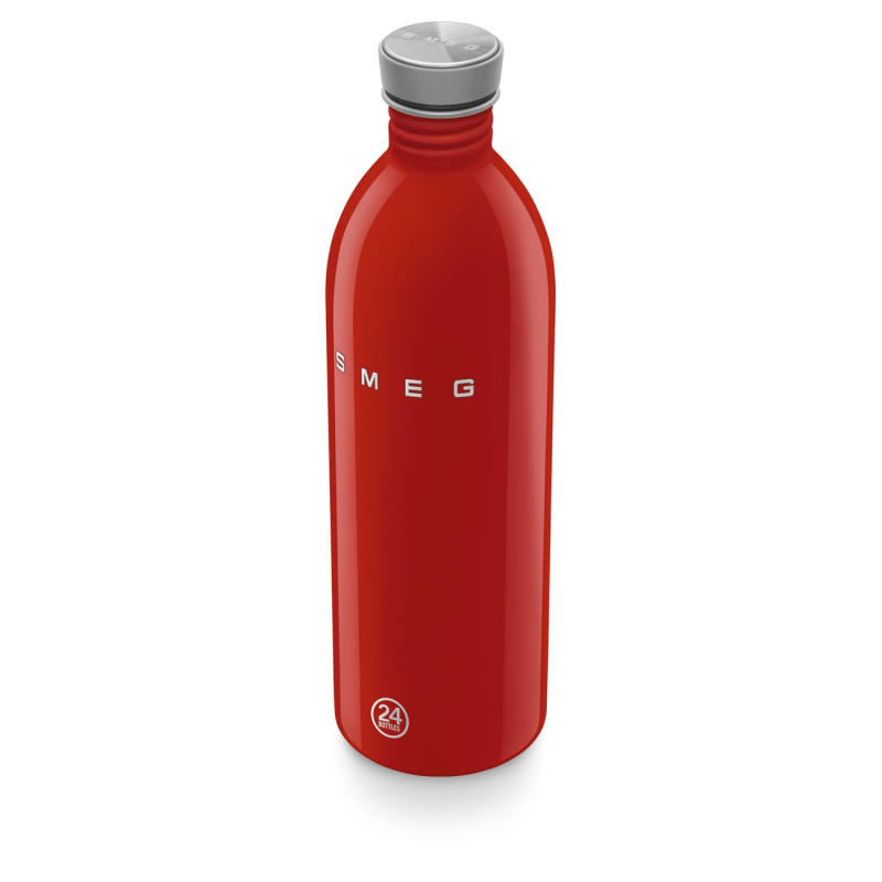 Μπουκάλι Smeg Urban WBF02RD, 1 λίτρο, Αεροστεγές κλείσιμο, Χωρίς BPA, Ανοξείδωτο ατσάλι, Κόκκινο