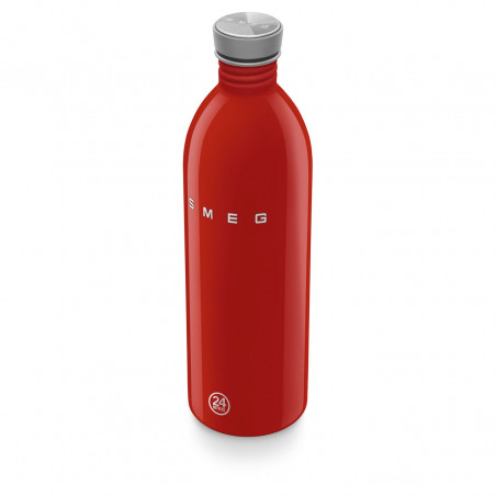Μπουκάλι Smeg Urban WBF02RD, 1 λίτρο, Αεροστεγές κλείσιμο, Χωρίς BPA, Ανοξείδωτο ατσάλι, Κόκκινο