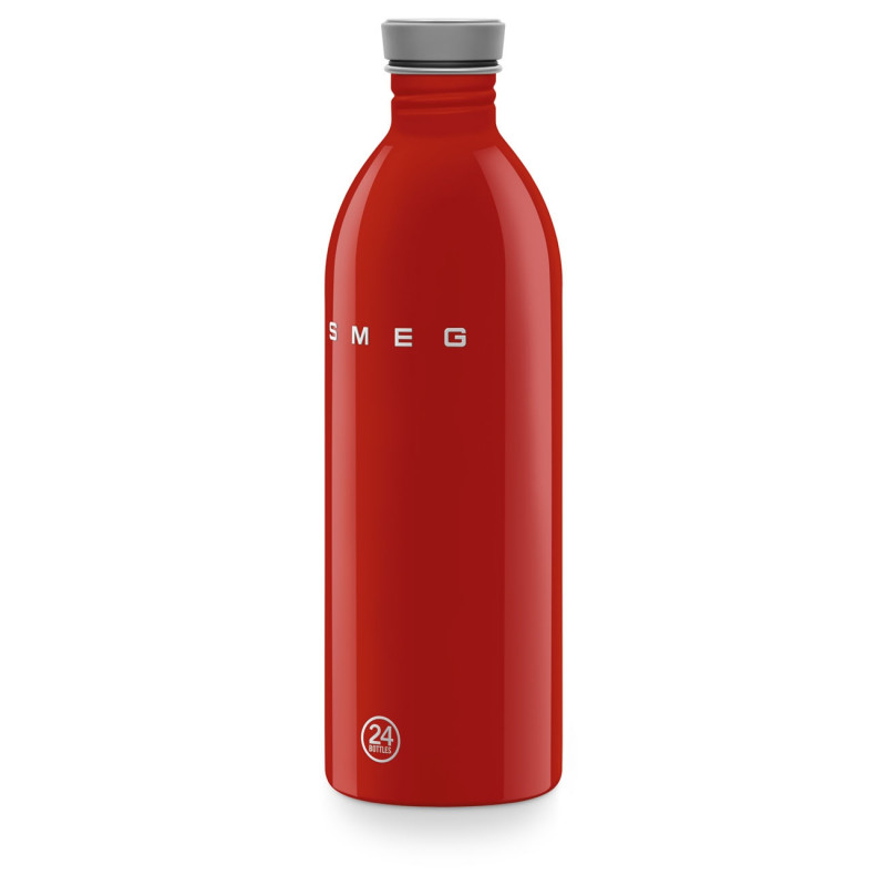 Μπουκάλι Smeg Urban WBF02RD, 1 λίτρο, Αεροστεγές κλείσιμο, Χωρίς BPA, Ανοξείδωτο ατσάλι, Κόκκινο