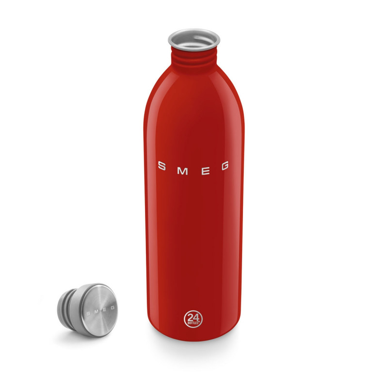 Μπουκάλι Smeg Urban WBF02RD, 1 λίτρο, Αεροστεγές κλείσιμο, Χωρίς BPA, Ανοξείδωτο ατσάλι, Κόκκινο