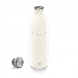 Μπουκάλι Smeg Urban WBF02CR, 1 λίτρο, Αεροστεγές κλείσιμο, Χωρίς BPA, Ανοξείδωτο ατσάλι, Κρεμ