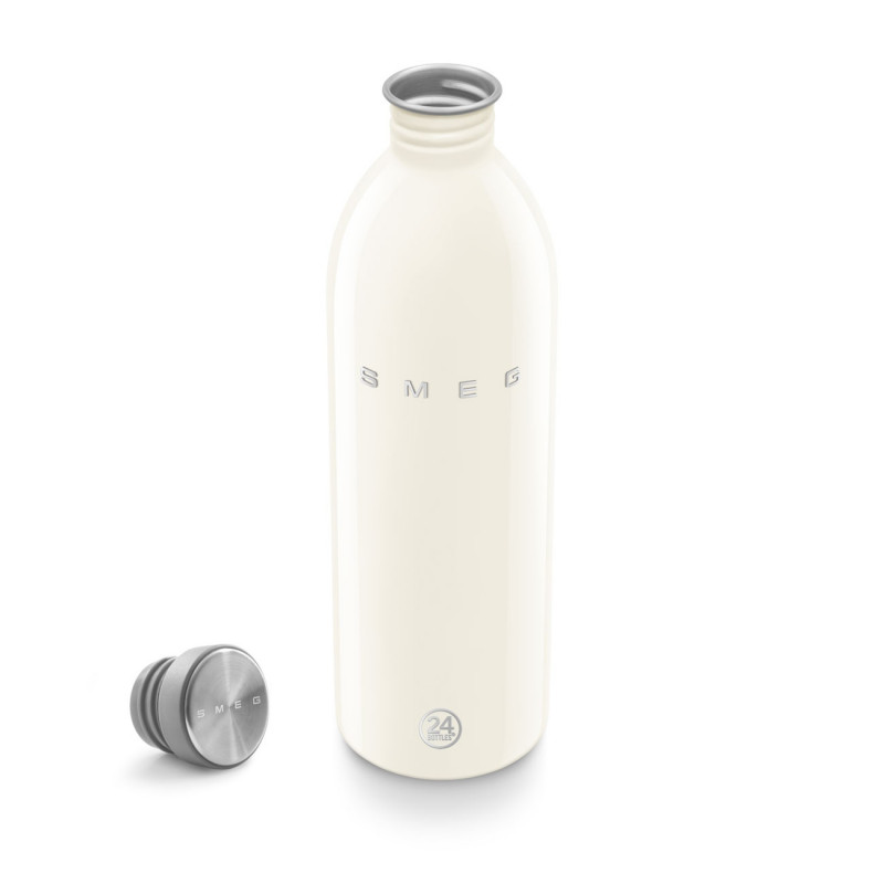 Μπουκάλι Smeg Urban WBF02CR, 1 λίτρο, Αεροστεγές κλείσιμο, Χωρίς BPA, Ανοξείδωτο ατσάλι, Κρεμ