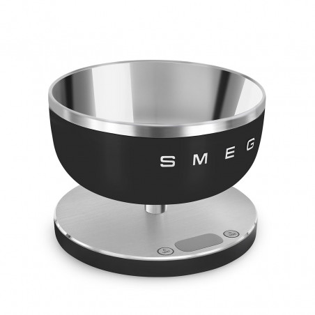 Ζυγός κουζίνας Smeg Collezione KSC01BLMWW, Έως 5 kg/5 l, ΤΑΡΑ, Οθόνη LED, Αντιολισθητική βάση, Αυτονομία έως 36 ώρες, Μαύρο ματ