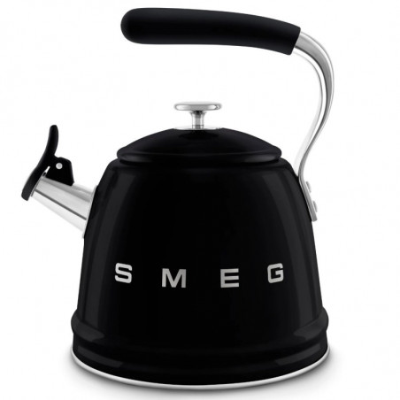 Βραστήρας με σφυρίχτρα Smeg CKLW2001BL, 2,3 λίτρα, επαγωγική εστία, λαβή που δεν ζεσταίνεται, μαύρος