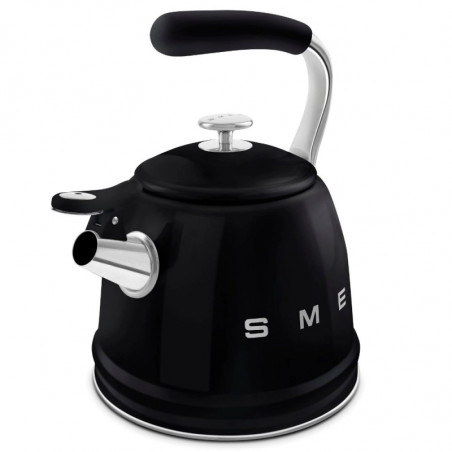 Βραστήρας με σφυρίχτρα Smeg CKLW2001BL, 2,3 λίτρα, επαγωγική εστία, λαβή που δεν ζεσταίνεται, μαύρος