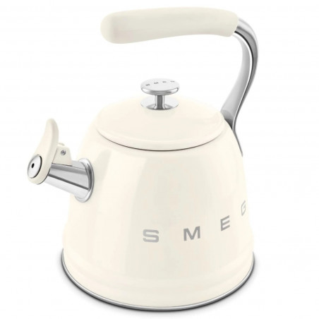 Βραστήρας με σφυρίχτρα Smeg WKF01CR, 2,3 λίτρα, επαγωγή, λαβή που δεν ζεσταίνεται, ανοξείδωτο, κρεμ