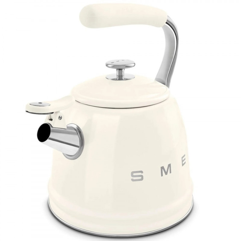 Βραστήρας με σφυρίχτρα Smeg WKF01CR, 2,3 λίτρα, επαγωγή, λαβή που δεν ζεσταίνεται, ανοξείδωτο, κρεμ