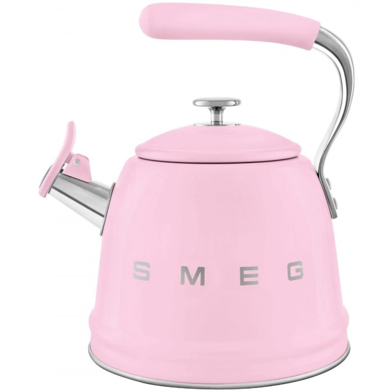 Βραστήρας με σφυρίχτρα Smeg WKF01PK, 2,3 λίτρα, επαγωγή, λαβή που δεν ζεσταίνεται, ανοξείδωτο, ροζ
