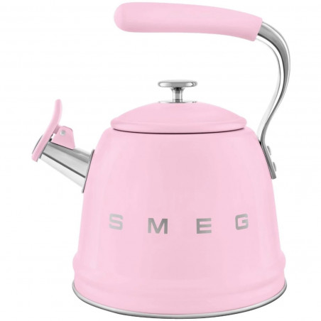 Βραστήρας με σφυρίχτρα Smeg WKF01PK, 2,3 λίτρα, επαγωγή, λαβή που δεν ζεσταίνεται, ανοξείδωτο, ροζ