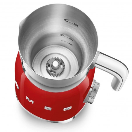 Συσκευή αφρισμού γάλακτος Smeg MFF11RDEU, 500 W, 600 ml, 8 προγράμματα, Αφαιρούμενη κανάτα, Αυτόματη απενεργοποίηση, Κόκκινο