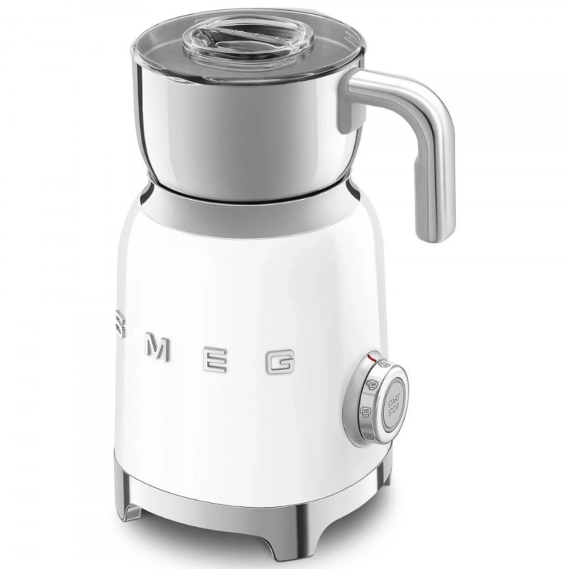 Συσκευή αφρισμού γάλακτος Smeg MFF11WHEU, 500 W, 600 ml, 8 προγράμματα, Αφαιρούμενη κανάτα, Αυτόματη απενεργοποίηση, Λευκό