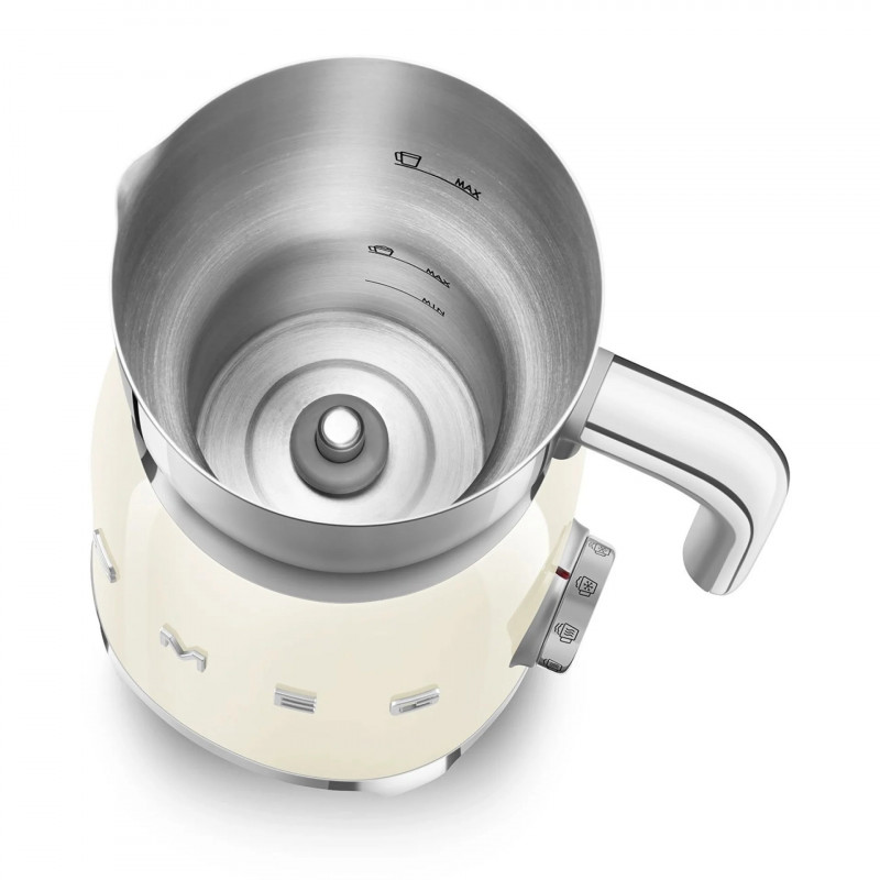 Συσκευή αφρισμού γάλακτος Smeg MFF11CREU, 500 W, 600 ml, 8 προγράμματα, Αφαιρούμενη κανάτα, Αυτόματη απενεργοποίηση, Κρεμ