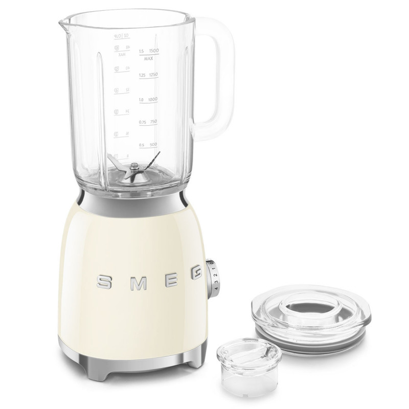Μπλέντερ Smeg BLF03CREU, 800 W, 1,5 λίτρα, 18.000 στροφές/λεπτό, 4 προγράμματα, 4 ταχύτητες + λειτουργία Pulse, ανοξείδωτο ατσάλι, χρώμα κρεμ