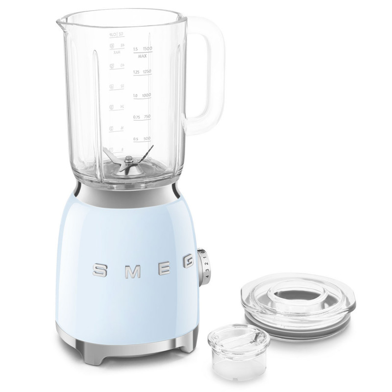 Μπλέντερ Smeg BLF03PBEU, 800 W, 1,5 λ, 18.000 στροφές/λεπτό, 4 προγράμματα, 4 ταχύτητες + λειτουργία Pulse, ανοξείδωτο ατσάλι, παστέλ μπλε