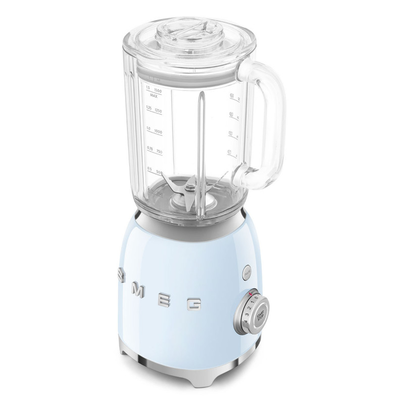 Μπλέντερ Smeg BLF03PBEU, 800 W, 1,5 λ, 18.000 στροφές/λεπτό, 4 προγράμματα, 4 ταχύτητες + λειτουργία Pulse, ανοξείδωτο ατσάλι, παστέλ μπλε