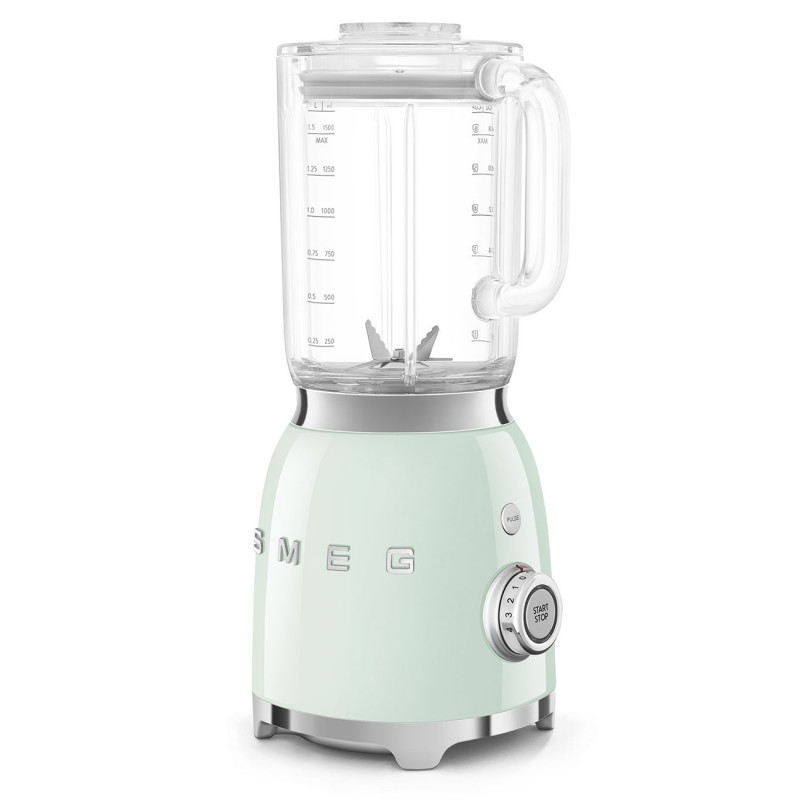 Μπλέντερ Smeg BLF03PGEU, 800 W, 1,5 λίτρα, 18.000 στροφές/λεπτό, 4 προγράμματα, 4 ταχύτητες + λειτουργία Pulse, ανοξείδωτο ατσάλι, παστέλ πράσινο