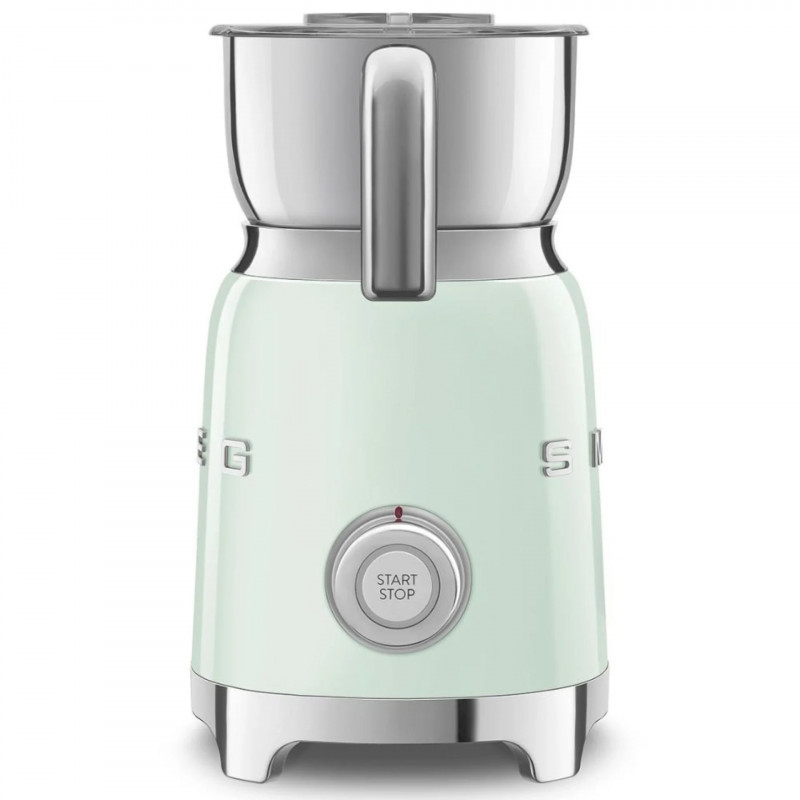 Συσκευή αφρισμού γάλακτος Smeg MFF11PGEU, 500 W, 600 ml, 8 προγράμματα, Αφαιρούμενη κανάτα, Αυτόματη απενεργοποίηση, Παστέλ πράσινο