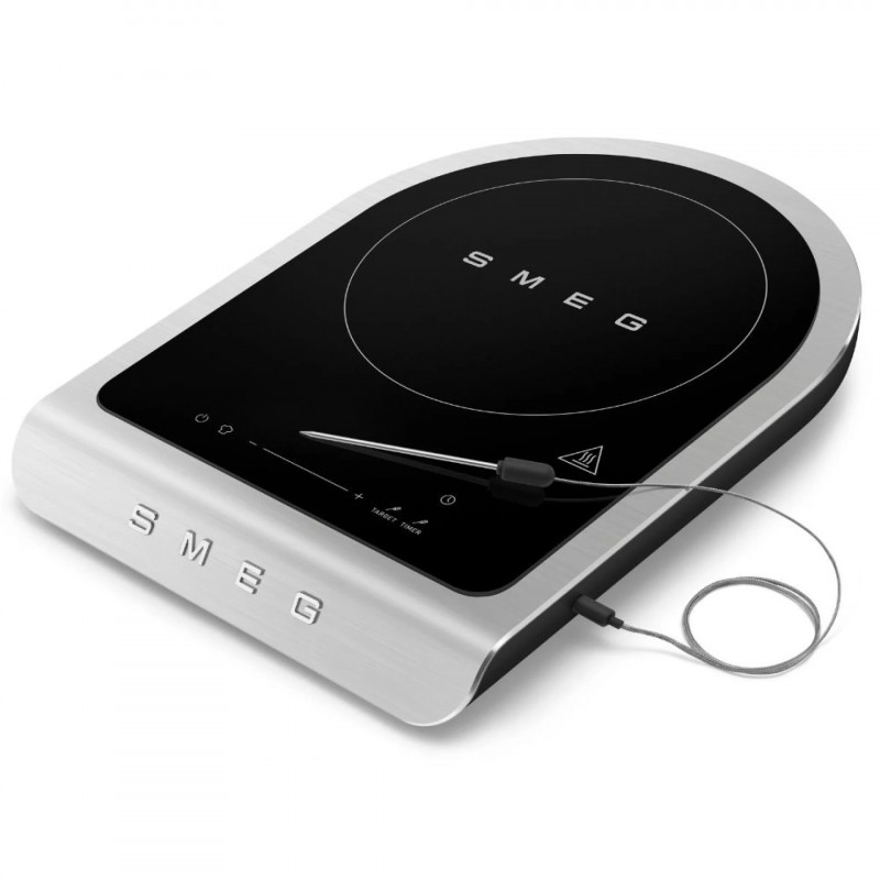 Φορητή επαγωγική εστία Smeg PIC01BLMEU, 2100 W, κεραμικό γυαλί, μαύρο ματ