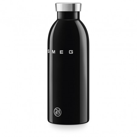Θερμός SMEG Clima 50's Style WBF01BL, 500 ml, Ερμητικό κλείσιμο, Διπλοτοιχωτός, Ανοξείδωτο ατσάλι 18/8, Μαύρος
