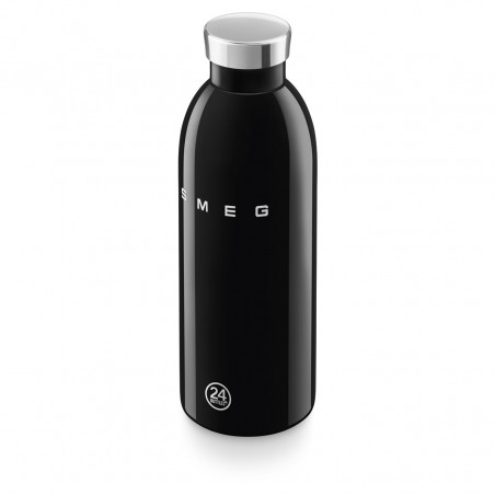 Θερμός SMEG Clima 50's Style WBF01BL, 500 ml, Ερμητικό κλείσιμο, Διπλοτοιχωτός, Ανοξείδωτο ατσάλι 18/8, Μαύρος