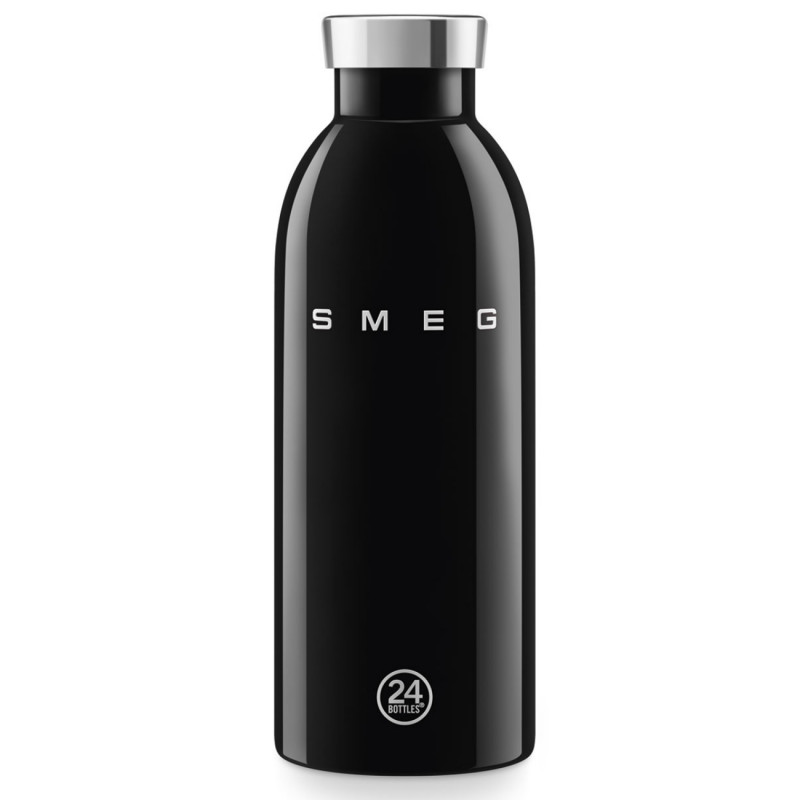 Θερμός SMEG Clima 50's Style WBF01BL, 500 ml, Ερμητικό κλείσιμο, Διπλοτοιχωτός, Ανοξείδωτο ατσάλι 18/8, Μαύρος