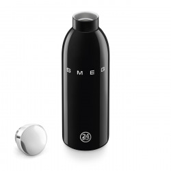 Θερμός SMEG Clima 50's Style WBF01BL, 500 ml, Ερμητικό κλείσιμο, Διπλοτοιχωτός, Ανοξείδωτο ατσάλι 18/8, Μαύρος