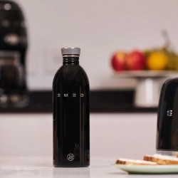 Θερμός SMEG Clima 50's Style WBF01BL, 500 ml, Ερμητικό κλείσιμο, Διπλοτοιχωτός, Ανοξείδωτο ατσάλι 18/8, Μαύρος
