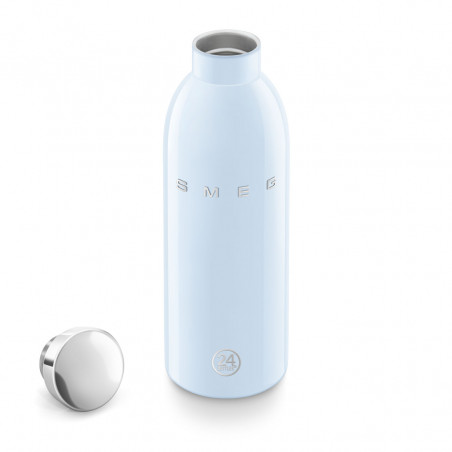 Θερμός SMEG Clima 50's Style WBF01PB, 500 ml, Ερμητικό κλείσιμο, Διπλοτοιχωτός, Ανοξείδωτο ατσάλι 18/8, Μπλε