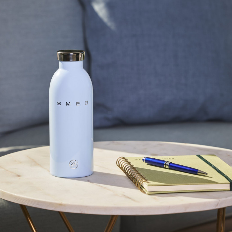 Θερμός SMEG Clima 50's Style WBF01PB, 500 ml, Ερμητικό κλείσιμο, Διπλοτοιχωτός, Ανοξείδωτο ατσάλι 18/8, Μπλε