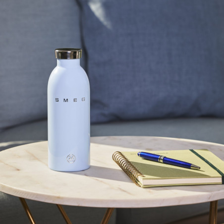Θερμός SMEG Clima 50's Style WBF01PB, 500 ml, Ερμητικό κλείσιμο, Διπλοτοιχωτός, Ανοξείδωτο ατσάλι 18/8, Μπλε