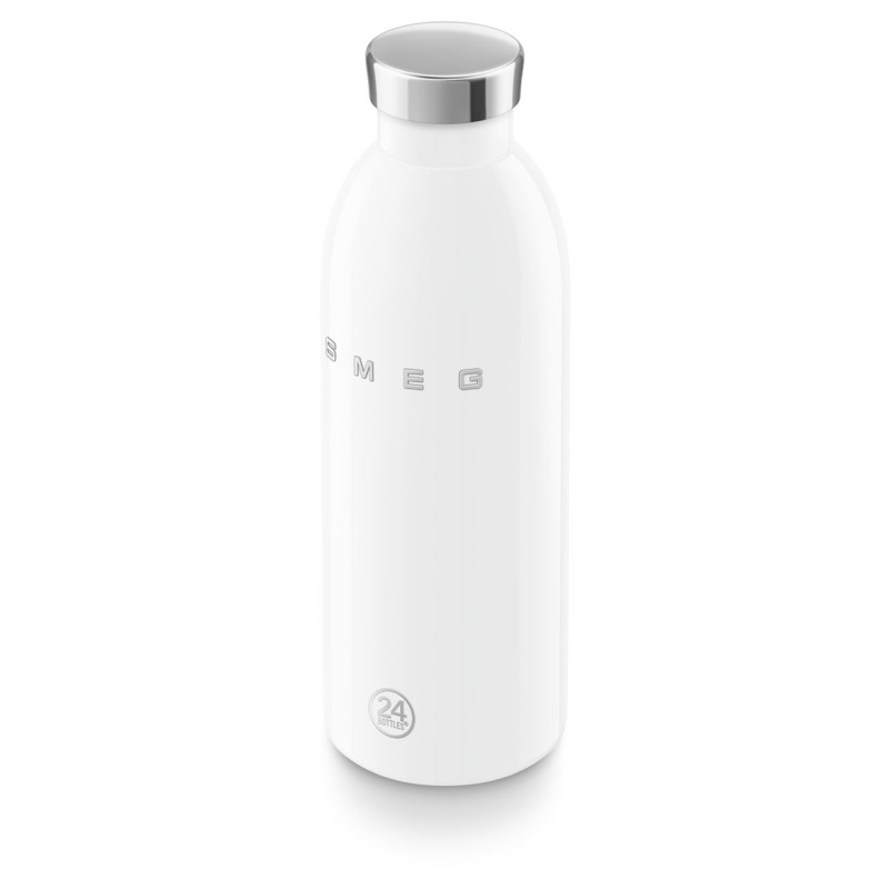 Θερμός SMEG Clima 50's Style WBF01WH, 500 ml, Αεροστεγές κλείσιμο, Διπλοτοιχωτός, Ανοξείδωτο ατσάλι 18/8, Λευκό