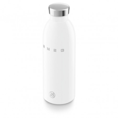 Θερμός SMEG Clima 50's Style WBF01WH, 500 ml, Αεροστεγές κλείσιμο, Διπλοτοιχωτός, Ανοξείδωτο ατσάλι 18/8, Λευκό