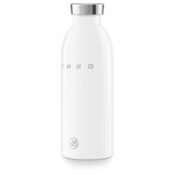 Θερμός SMEG Clima 50's Style WBF01WH, 500 ml, Αεροστεγές κλείσιμο, Διπλοτοιχωτός, Ανοξείδωτο ατσάλι 18/8, Λευκό