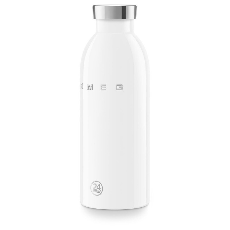 Θερμός SMEG Clima 50's Style WBF01WH, 500 ml, Αεροστεγές κλείσιμο, Διπλοτοιχωτός, Ανοξείδωτο ατσάλι 18/8, Λευκό