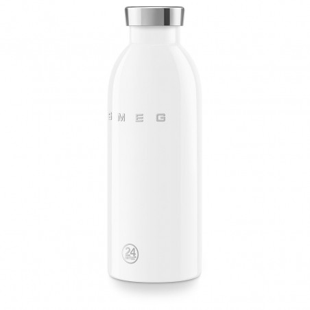 Θερμός SMEG Clima 50's Style WBF01WH, 500 ml, Αεροστεγές κλείσιμο, Διπλοτοιχωτός, Ανοξείδωτο ατσάλι 18/8, Λευκό