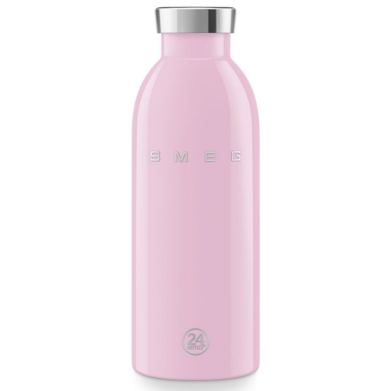 Θερμός SMEG Clima 50's Style WBF01PK, 500 ml, Αεροστεγές κλείσιμο, Διπλό τοίχωμα, Ανοξείδωτο ατσάλι 18/8, Ροζ