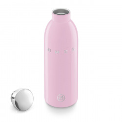 Θερμός SMEG Clima 50's Style WBF01PK, 500 ml, Αεροστεγές κλείσιμο, Διπλό τοίχωμα, Ανοξείδωτο ατσάλι 18/8, Ροζ