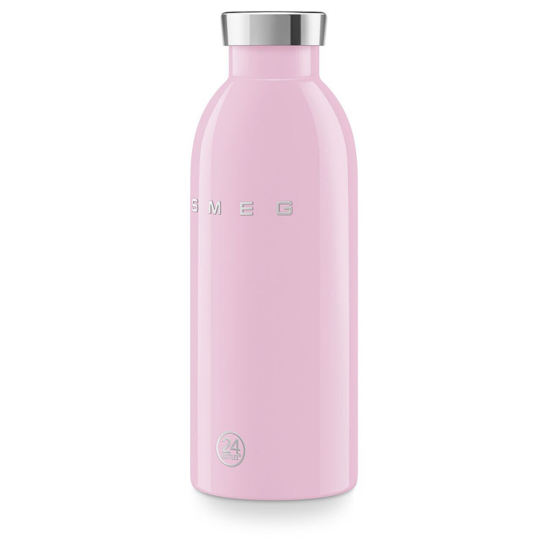 Θερμός SMEG Clima 50's Style WBF01PK, 500 ml, Αεροστεγές κλείσιμο, Διπλό τοίχωμα, Ανοξείδωτο ατσάλι 18/8, Ροζ