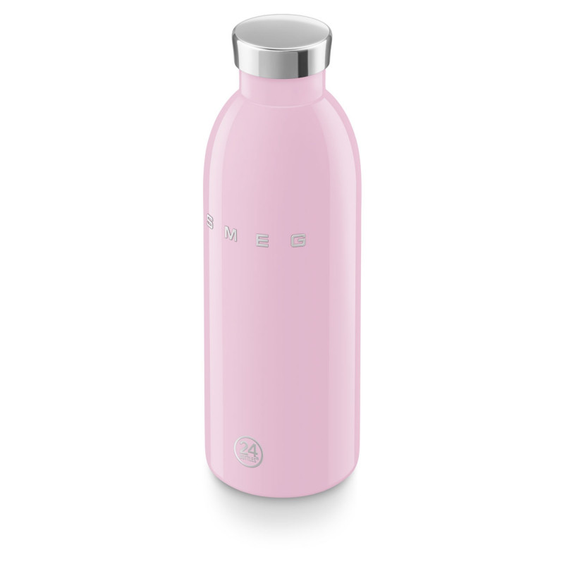 Θερμός SMEG Clima 50's Style WBF01PK, 500 ml, Αεροστεγές κλείσιμο, Διπλό τοίχωμα, Ανοξείδωτο ατσάλι 18/8, Ροζ