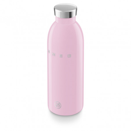 Θερμός SMEG Clima 50's Style WBF01PK, 500 ml, Αεροστεγές κλείσιμο, Διπλό τοίχωμα, Ανοξείδωτο ατσάλι 18/8, Ροζ