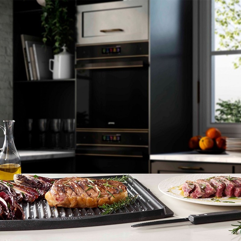 Πολυλειτουργική ψησταριά SMEG 50's Style MGF01CREU, 2100 W, 60-230 °C, 3 προγράμματα, κεραμική επίστρωση, δίσκος συλλογής λιπαρών, ηχητική ειδοποίηση, χρονοδιακόπτης, κρεμ