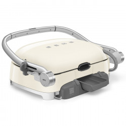 Πολυλειτουργική ψησταριά SMEG 50's Style MGF01CREU, 2100 W, 60-230 °C, 3 προγράμματα, κεραμική επίστρωση, δίσκος συλλογής λιπαρών, ηχητική ειδοποίηση, χρονοδιακόπτης, κρεμ