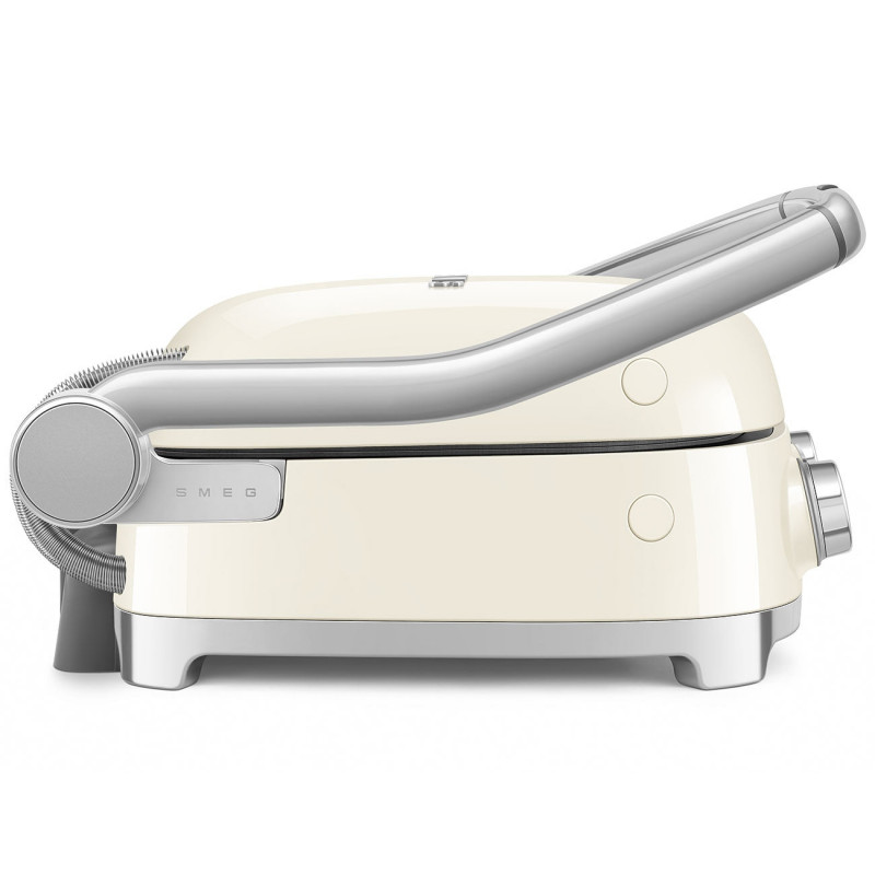 Πολυλειτουργική ψησταριά SMEG 50's Style MGF01CREU, 2100 W, 60-230 °C, 3 προγράμματα, κεραμική επίστρωση, δίσκος συλλογής λιπαρών, ηχητική ειδοποίηση, χρονοδιακόπτης, κρεμ